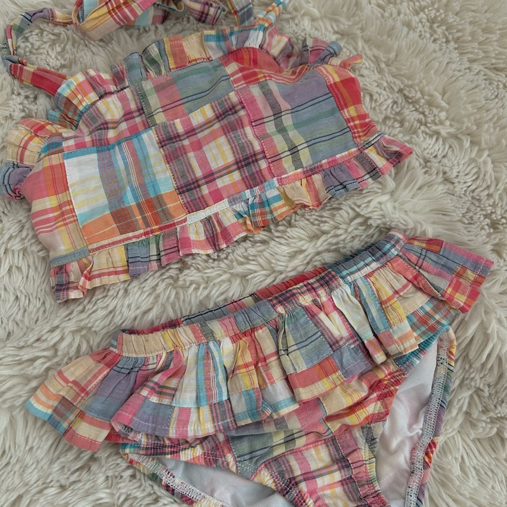 Kelly's Kids Vibrant Plaid Swim Bikini